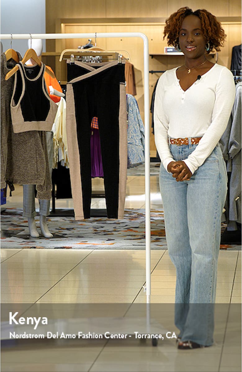 Space Dye Colorblock Pocket Ankle Leggings, sales video thumbnail