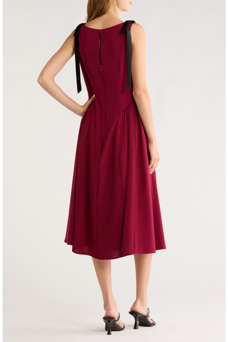 Sleeveless A-Line Midi Dress, Alternate, color, WINE BLACK