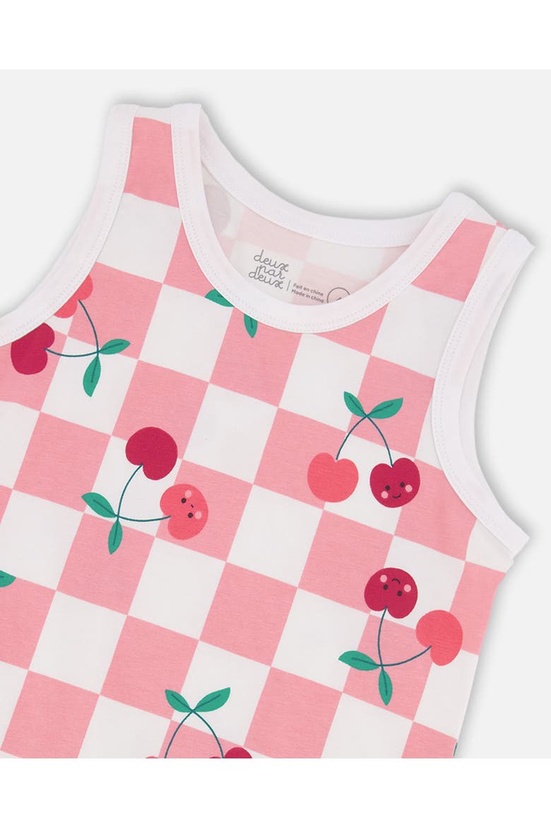 Organic Cotton Jersey Cherries Sleeveless Tank Top, Alternate, color, Pink Printed Cherries