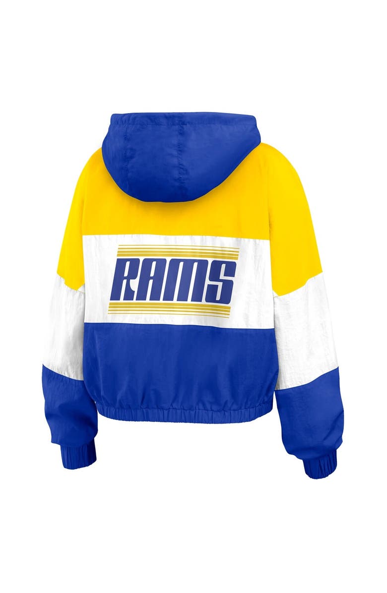 WEAR by Erin Andrews Women's WEAR by Erin Andrews Royal Los Angeles Rams Color Block Full-Zip Windbreaker Jacket, Alternate, color, Royal