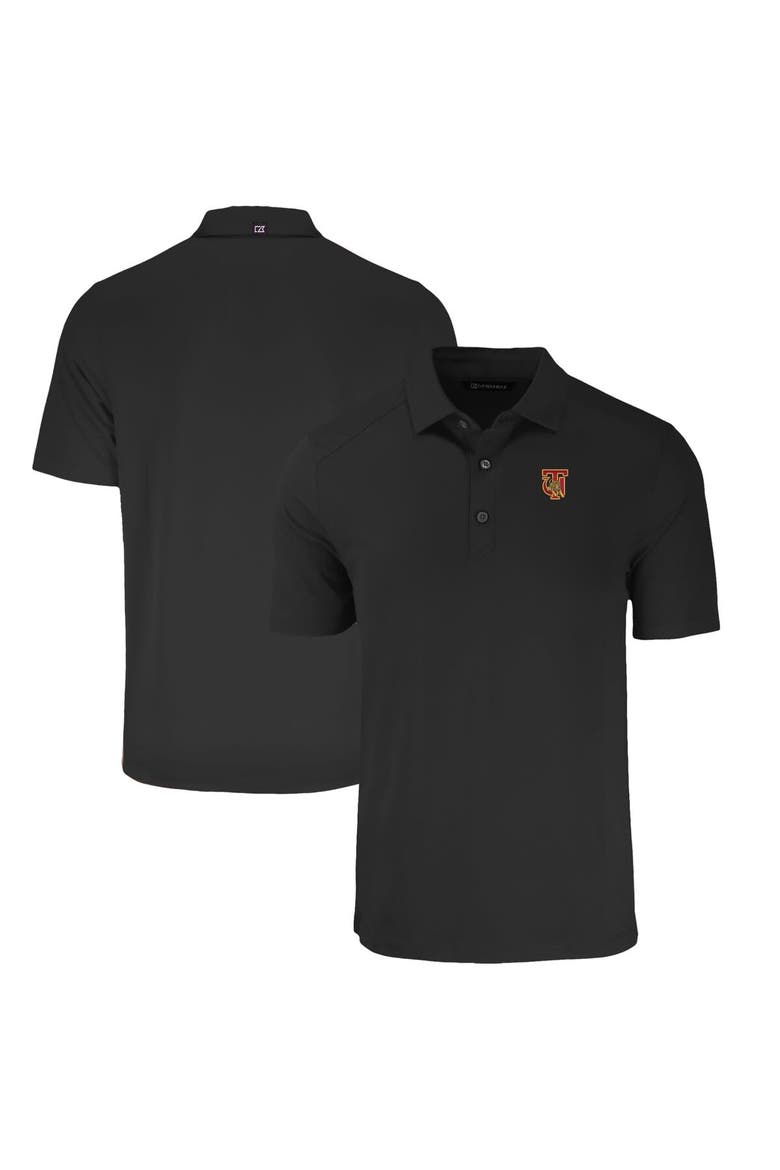 Men's Cutter & Buck Black Tuskegee Golden Tigers Big & Tall Forge Eco Stretch Recycled Polo, Alternate, color, Black