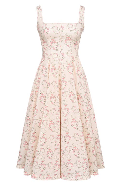 Shop House Of Cb Mariabella Lace-up Stretch Cotton Midi Dress