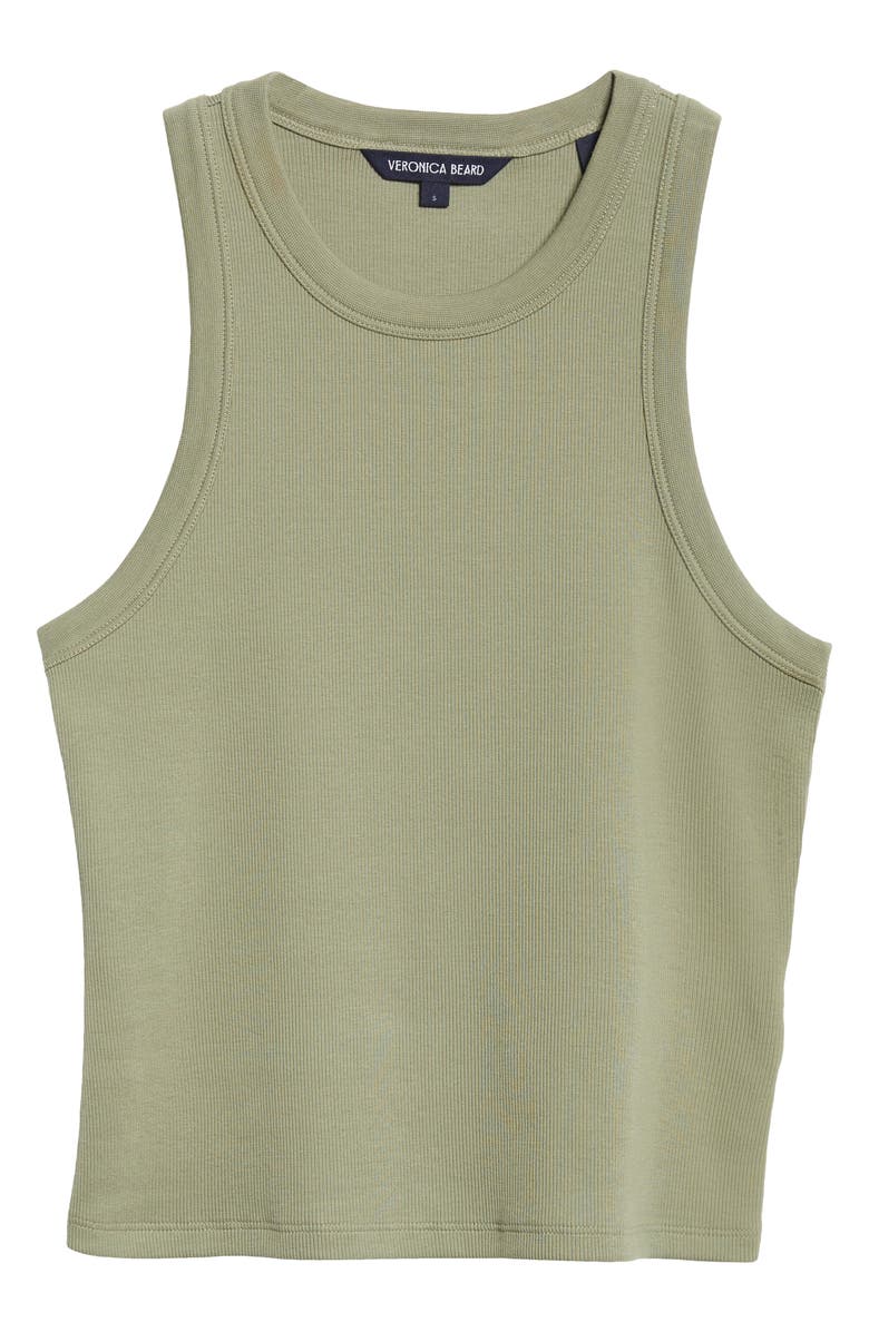 Veronica Beard Jordyn Cotton Rib Crop Tank Top, Alternate, color,