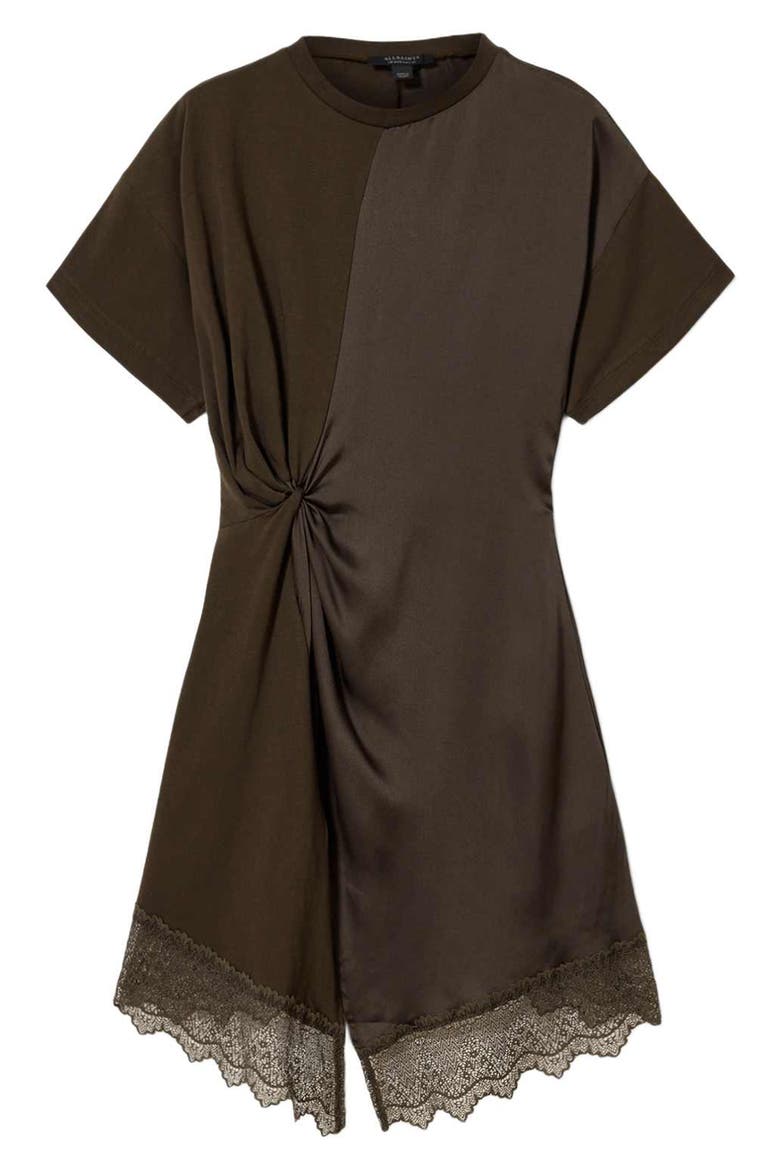 Lana Lace Hem Minidress, Alternate, color, BOTTLE BROWN