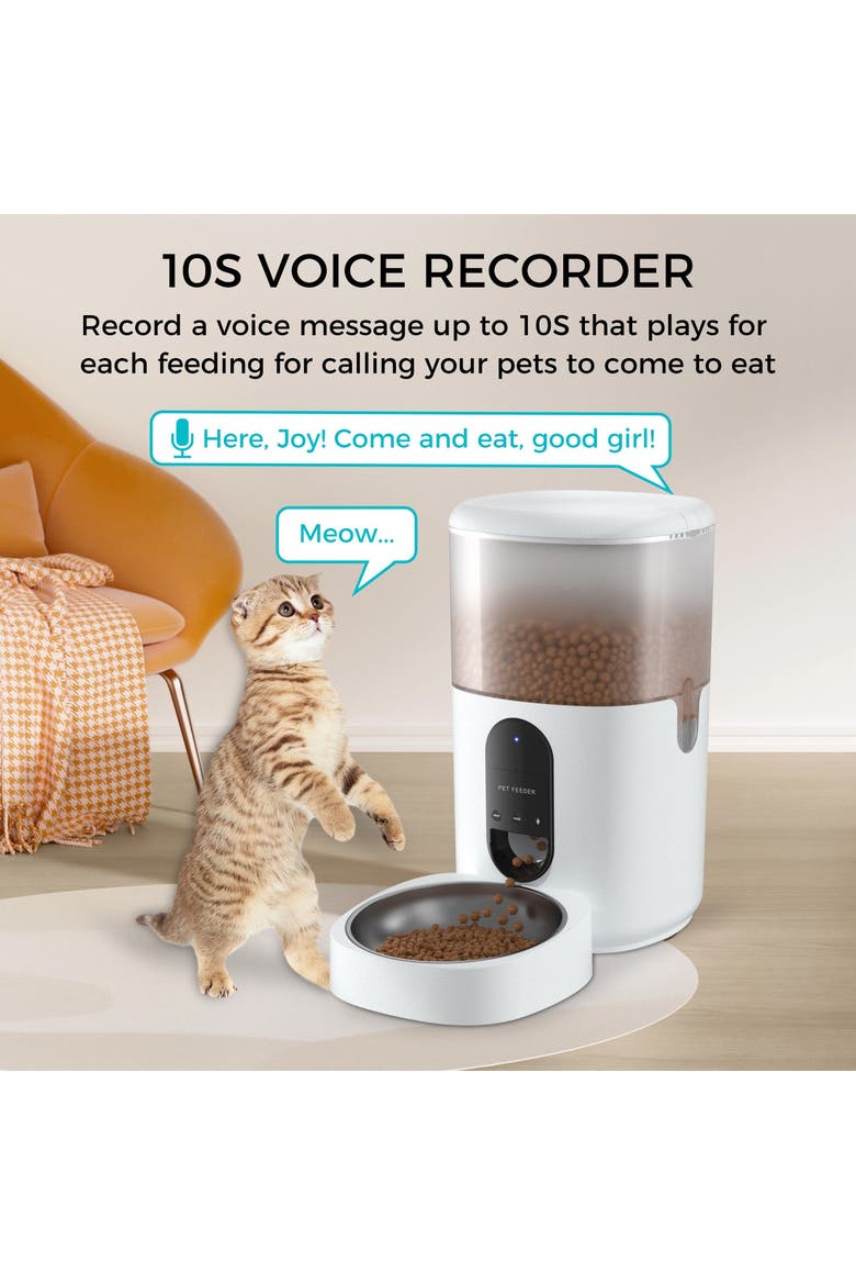 Smart WiFi Pet Feeder Automatic Food Dispenser, Alternate, color, White