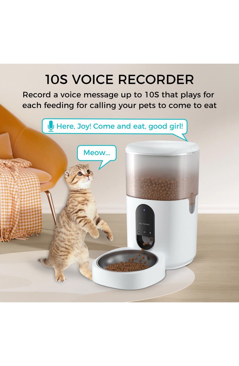 Eco4Life Smart WiFi Pet Feeder Automatic Food Dispenser, Alternate, color, White