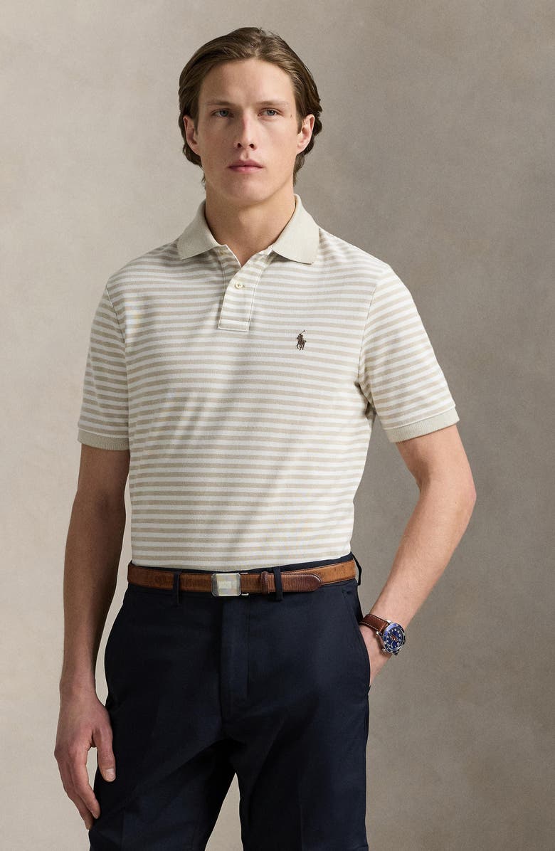 Polo Ralph Lauren Classic Fit Stripe Cotton Piqué Polo, Alternate, color,