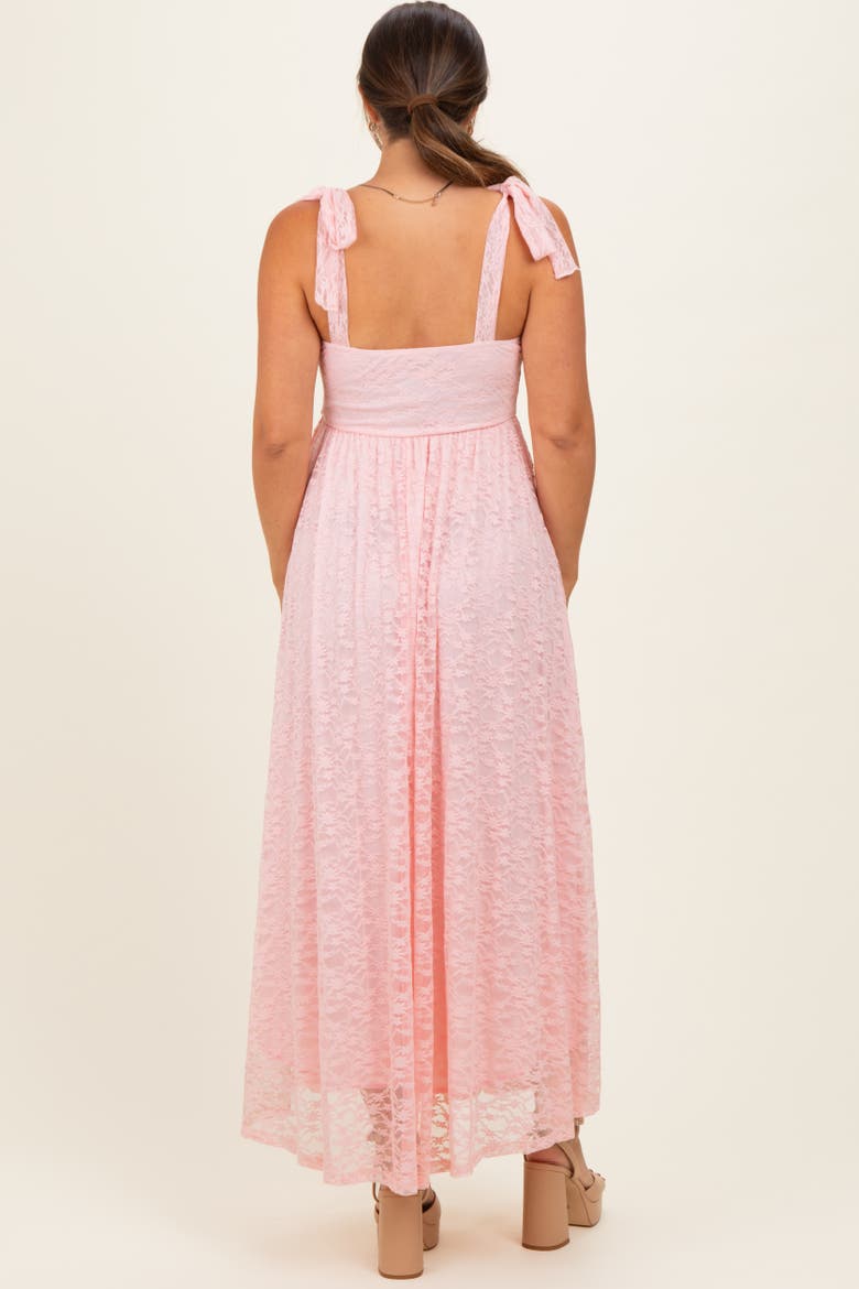 Pink Sleeveless Lace Maxi Dress, Alternate, color, Light Pink