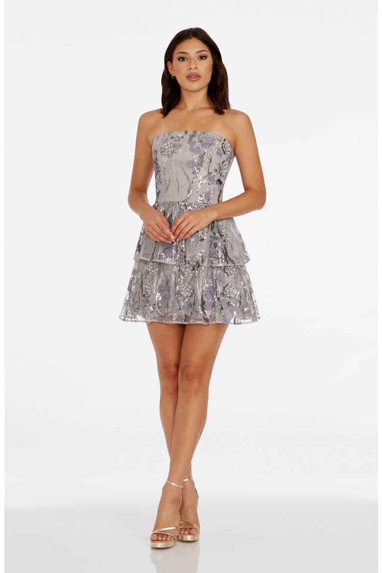 Callie Sequin Minidress, Alternate, color, DOVE MULTI