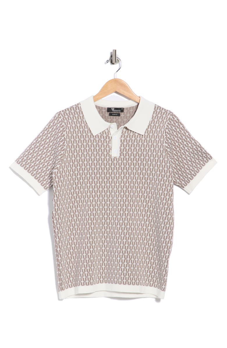 T.R. PREMIUM Slim Fit Polo Sweater, Main, color, Cream