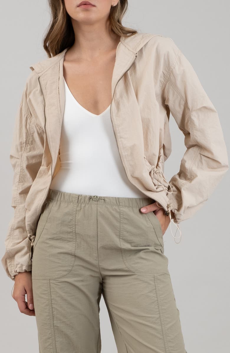 Blu Pepper Drawcord Toggle Hooded Jacket, Main, color, Light Khaki