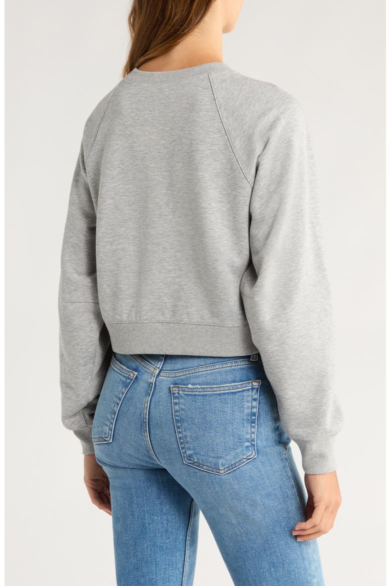 Jennifer Le Rodeo Beaded Cotton Blend Sweatshirt, Alternate, color, HEATHER GREY