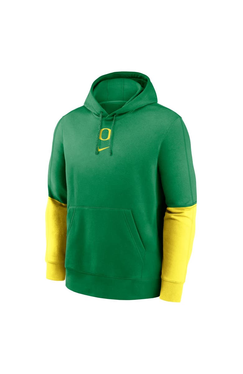 Nike Men's Nike Green/Yellow Oregon Ducks 2024 Sideline Club Pullover Hoodie, Alternate, color, 