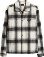 RtA Parlan Circuit Board Graphic Plaid Shacket