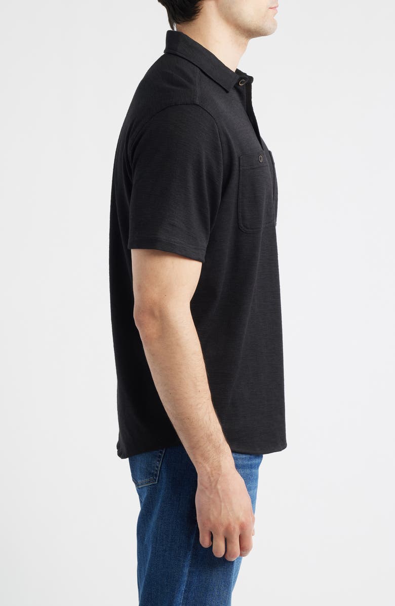 Johnston & Murphy Riley Knit Short Sleeve Button-Up Shirt, Alternate, color, Black