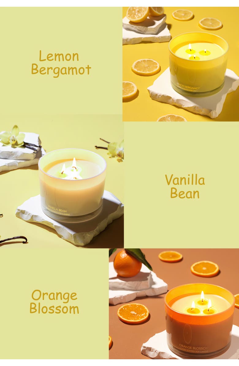 Lovery 3-Wick Scented Candle Trio Gift Set, Alternate, color, White/Orange/Yellow/Gold
