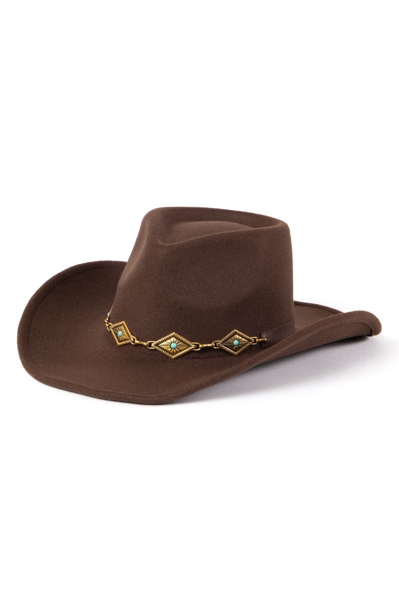 San Diego Hat Concho Band Cowboy Hat, Main, color, Brown