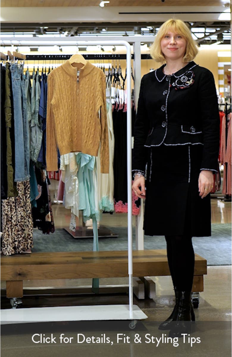 Kids' Clovelly Quarter Zip Wool Blend Cable Sweater, sales video thumbnail