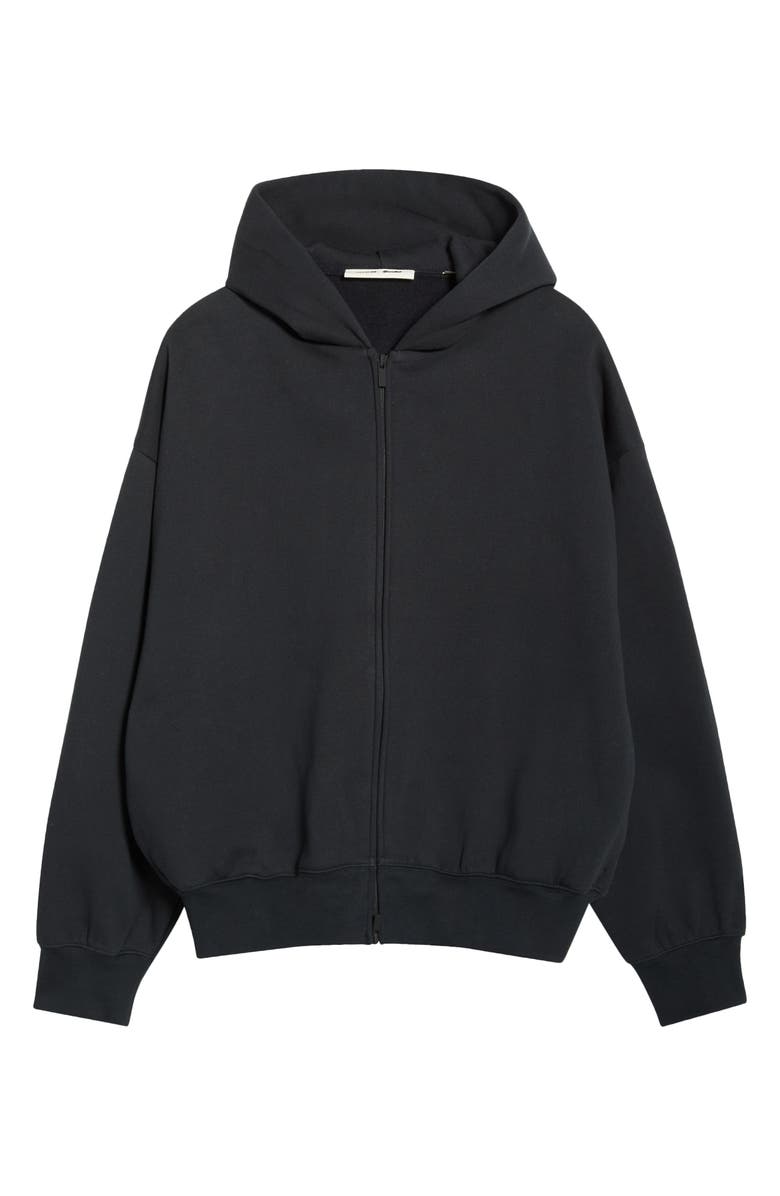 Fear of God Essentials Classic Fit Fleece Zip Hoodie, Main, color, Vintage Black