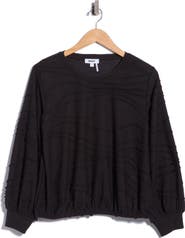 DKNY Ripple Knit Bubble Hem Top