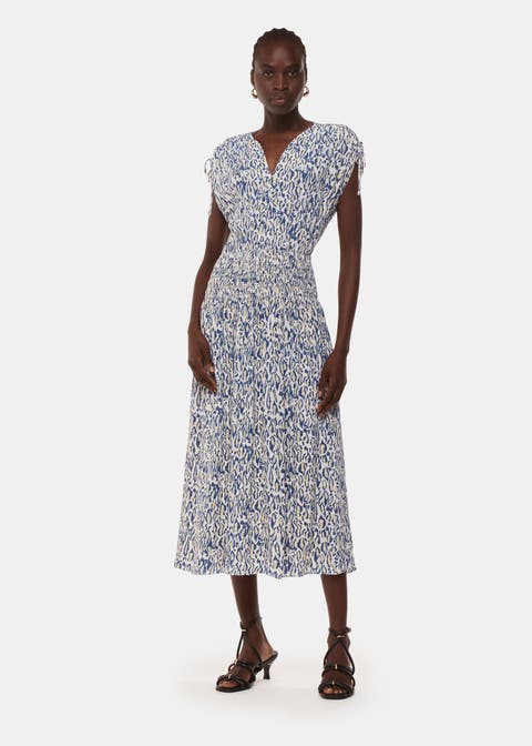 Flaming Leopard Print Midi Dress