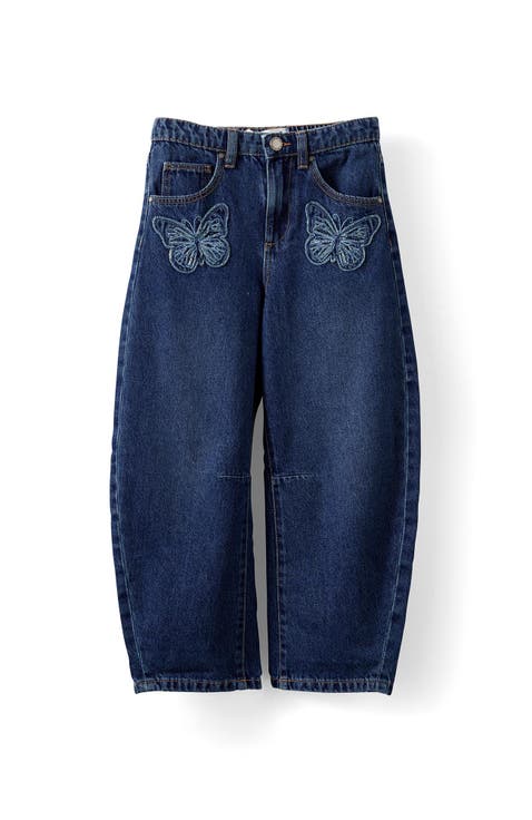 Kid's Unisex Barrel Leg Denim Jean