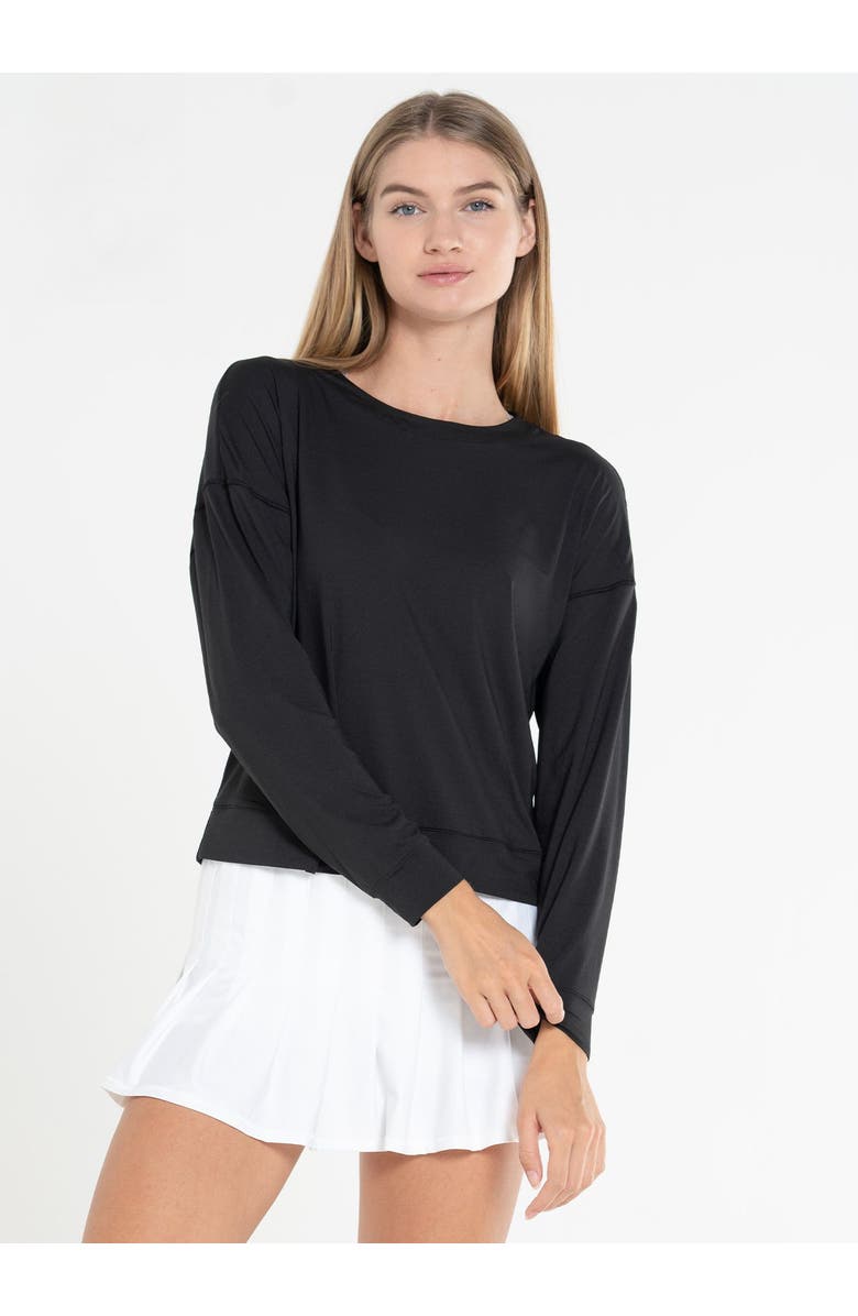 Lucky in Love Hype Long Sleeve Top, Alternate, color, Black