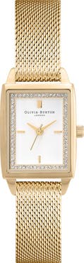 Olivia Burton Classics Rectangular Mesh Strap Watch, 20mm
