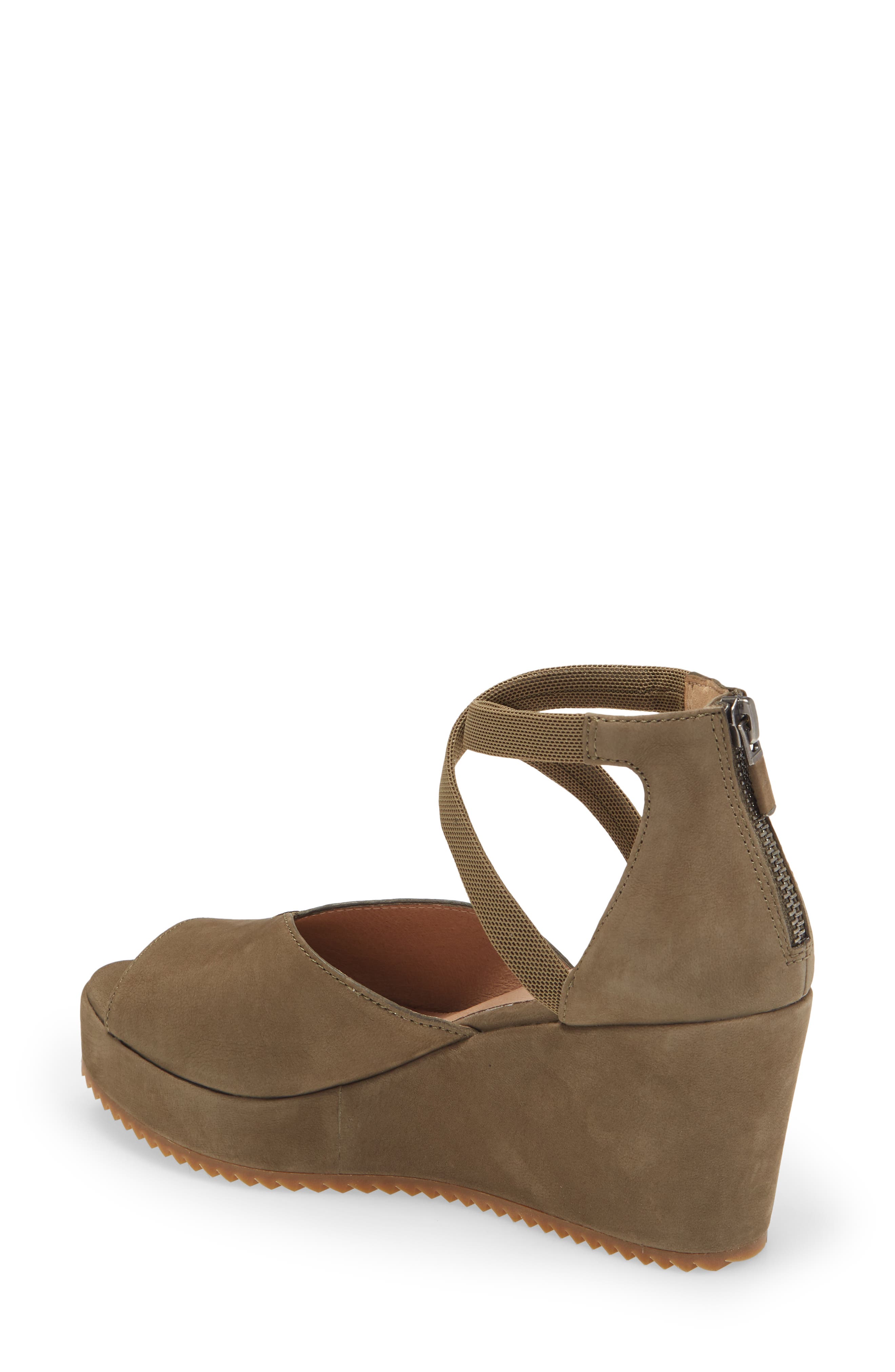 Wylee Platform Wedge Sandal, Alternate, color, OLIVE NUBUCK