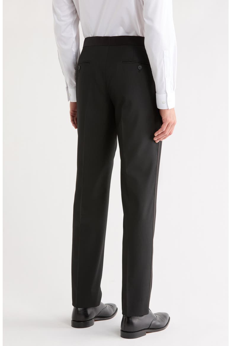 Trim Fit Tuxedo Pants, Alternate, color, BLACK ROCK