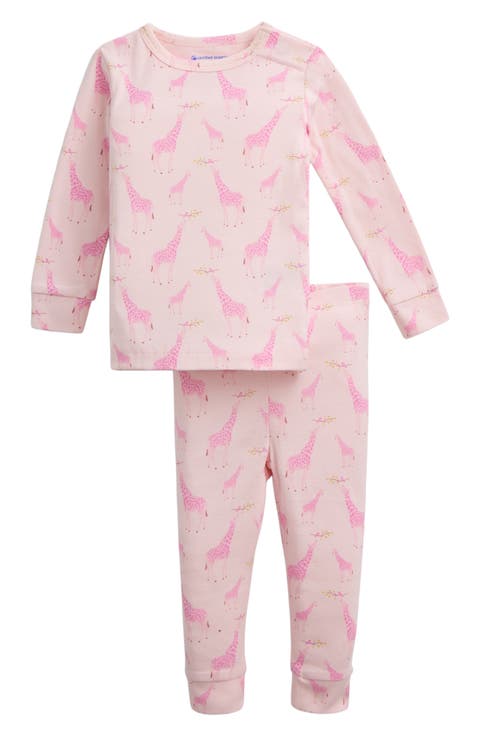Kids' Jolie Giraffe Two-Piece Fitted Pajamas (Baby & Toddler)