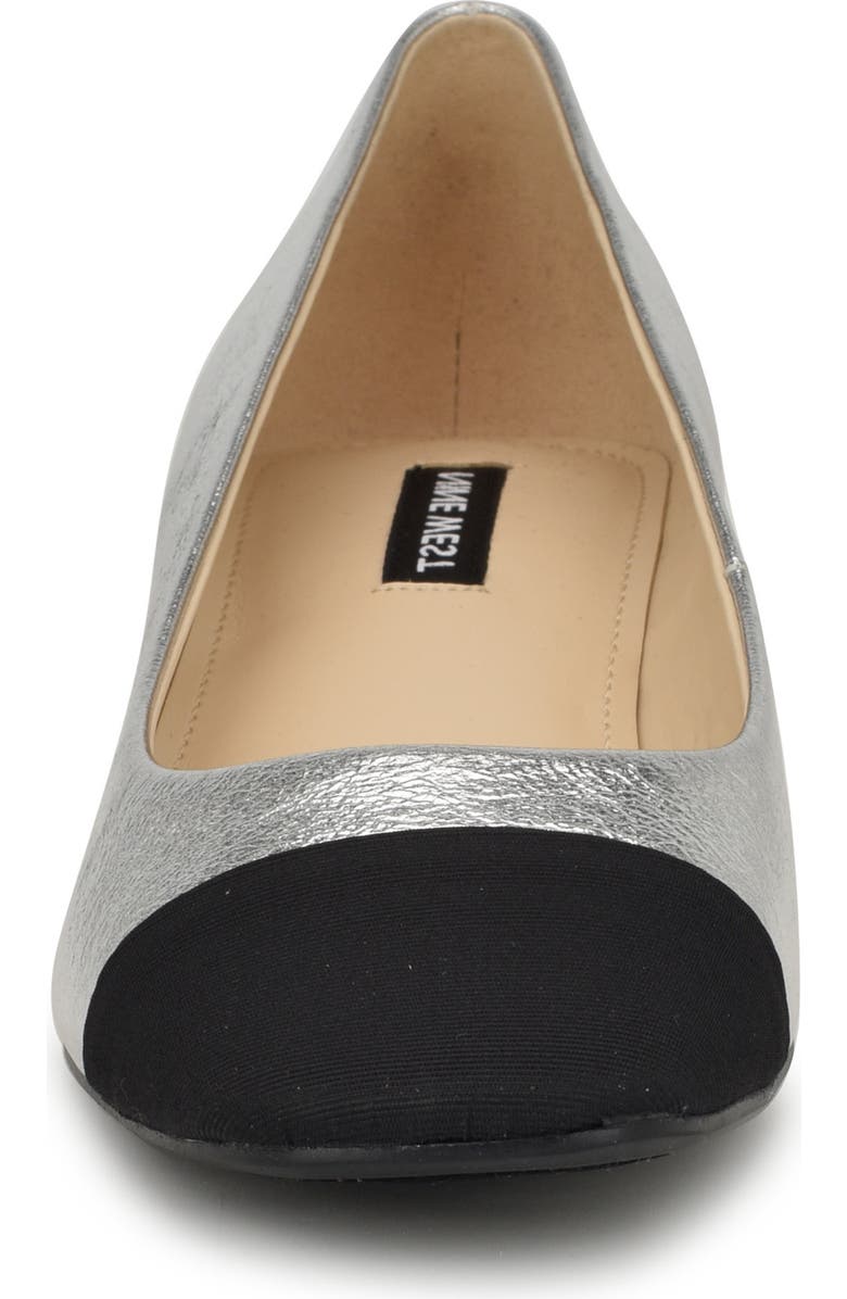 Nine West Sophe Cap Toe Pump, Alternate, color, Silver