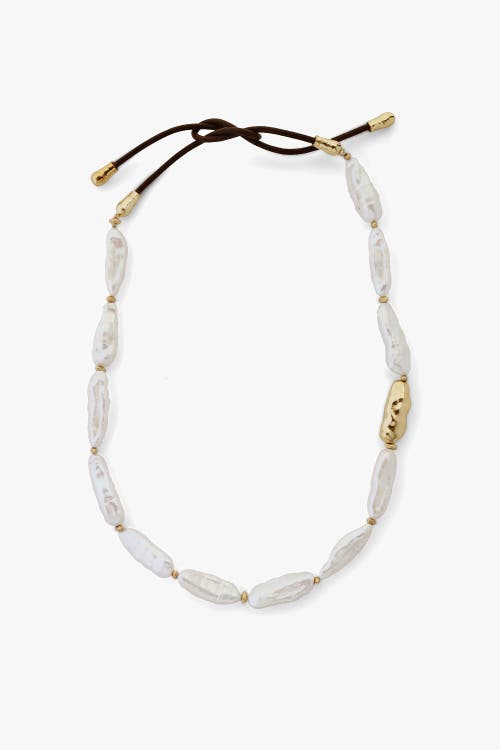 Tutti & Co Baroque Pearl Necklace In Gold