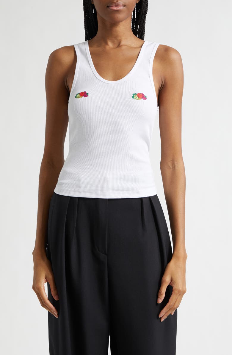 Hommegirls x Fruit of the Loom Classic Double Logo Tank, Main, color, White