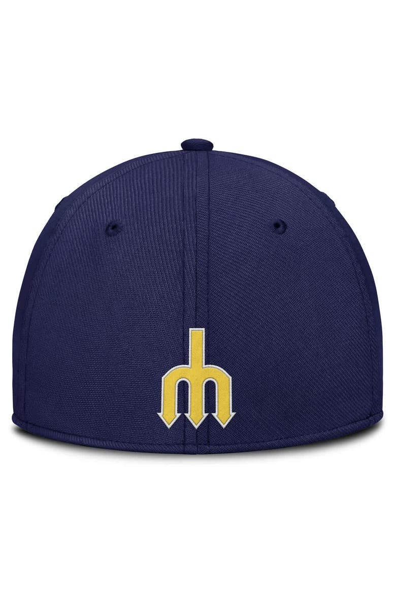 Nike Men's Nike Gray/Navy Seattle Mariners Rise Swoosh Performance Flex Hat, Alternate, color, 