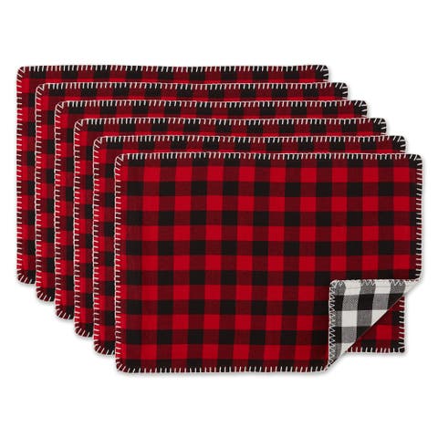 Christmas Buffalo Check Emb Placemat Set/6