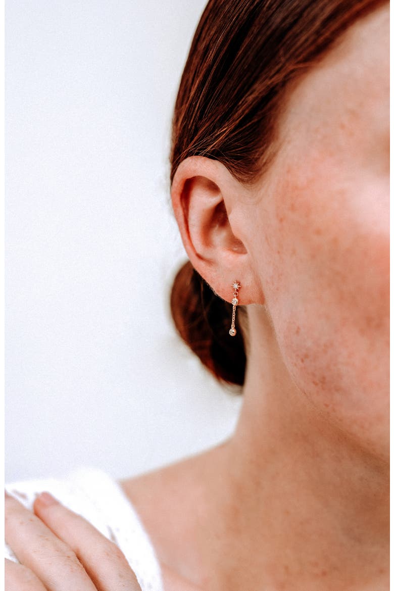 Starburst Diamond Chain Drop Earrings, Alternate, color, YELLOW GOLD
