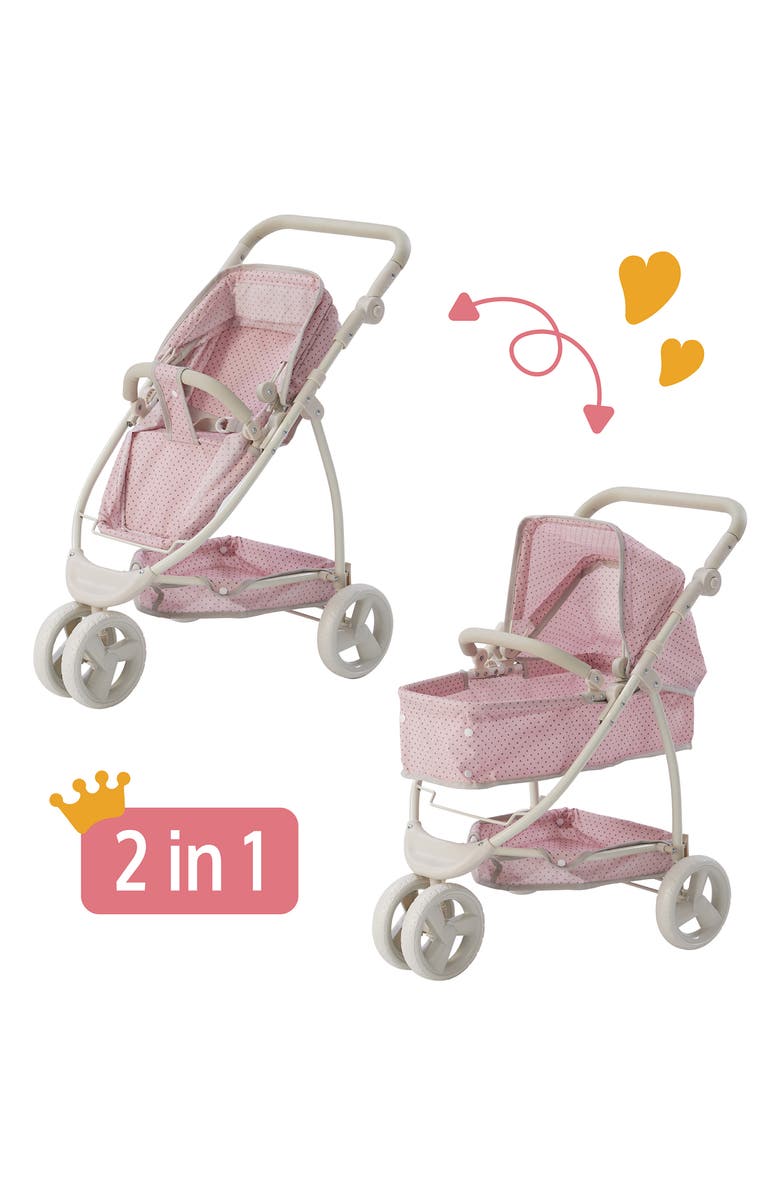 Teamson Kids Olivia's Little World 2-in-1 Doll Stroller, Alternate, color, Pink/ Grey