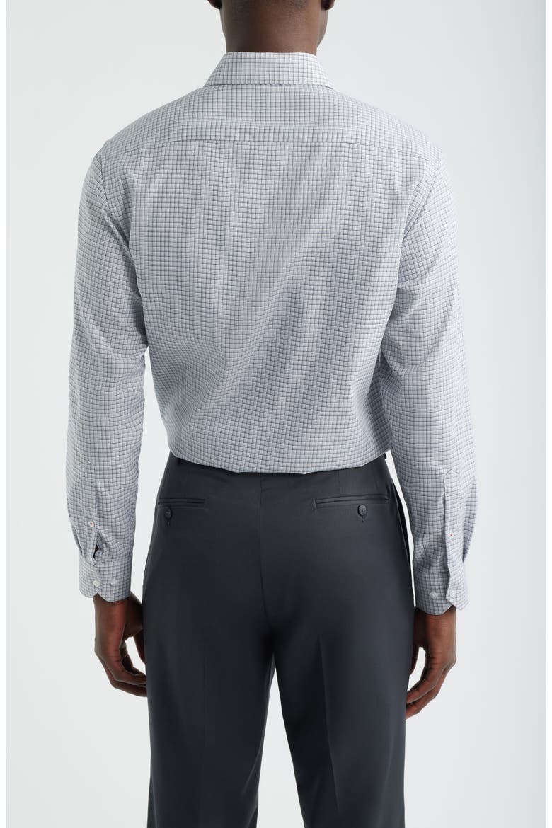 Modern Fit Check Textured Cotton Dress Shirt, Alternate, color, GREY