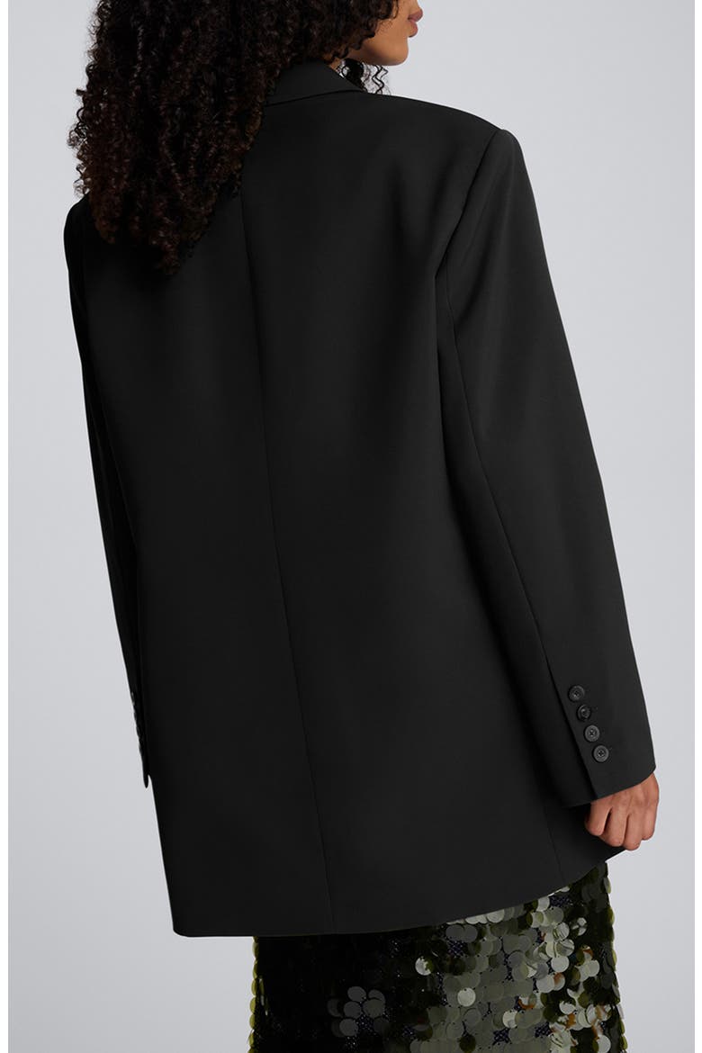 Three-Button Boyfriend Blazer, Alternate, color, BLACK