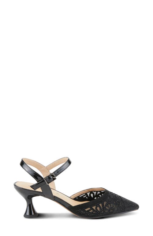 Azura By Spring Step Delicate Ankle Strap Pointed Toe Pump In Black