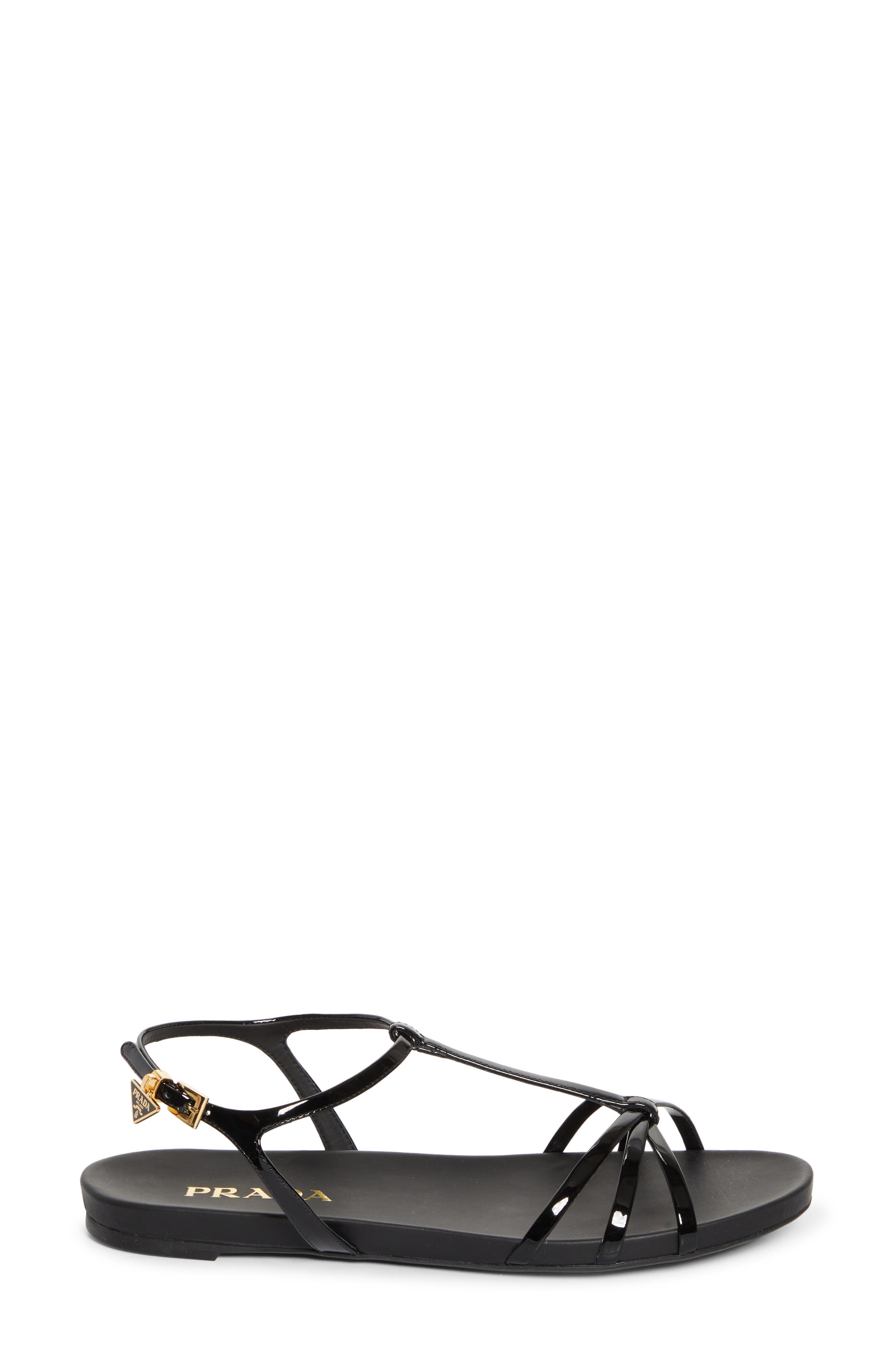 Prada Cage Strap Sandal, Alternate, color, Black