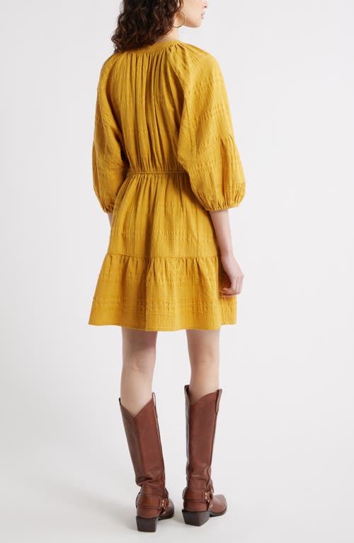 Treasure & Bond Button Front Cotton Seersucker Dress In Yellow