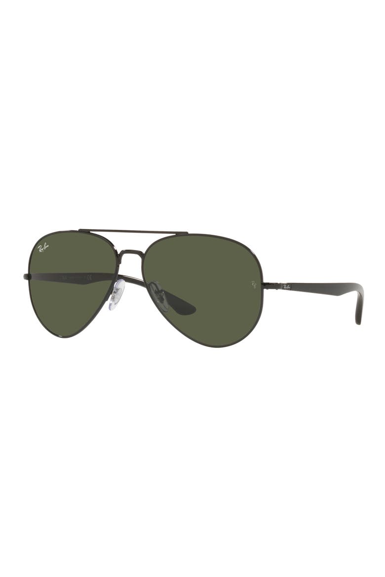 58mm Pilot Sunglasses, Alternate, color, BLACK/ GREEN