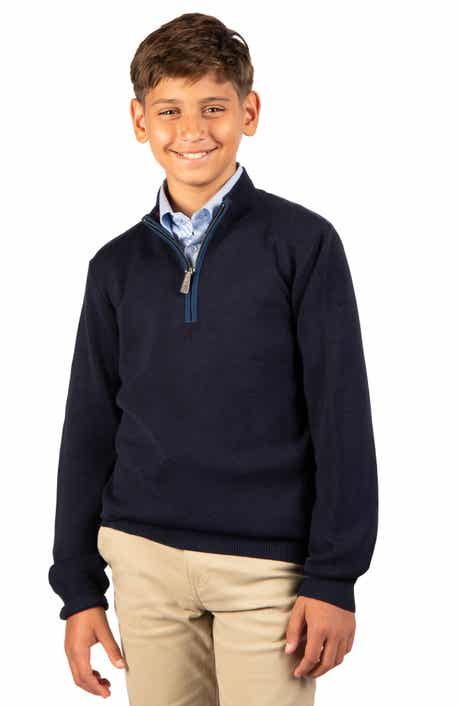 Kids' Fine Knit Quarter Zip Sweater
