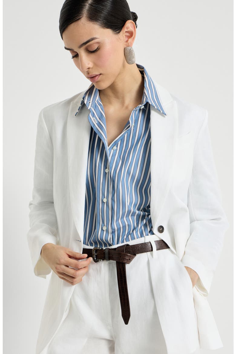 Cotton blazer, Alternate, color, White