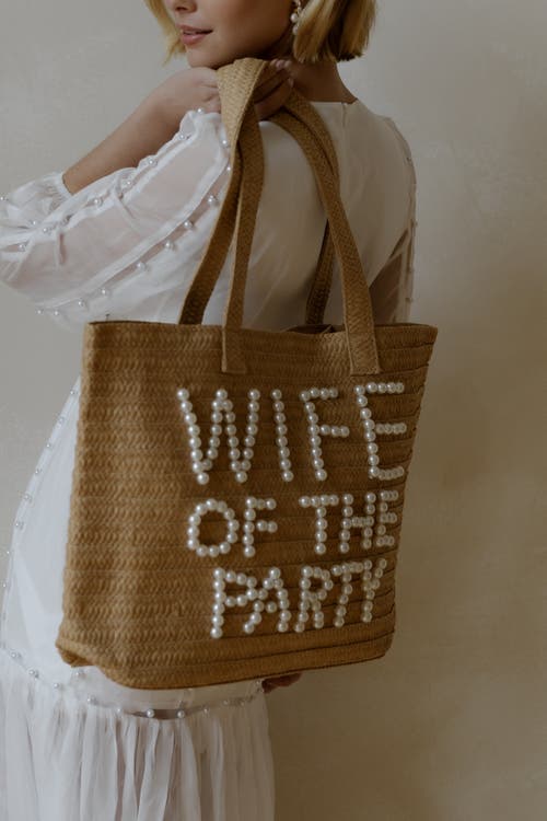 Untamed Petals Bach Party Pearl Tote In Brown