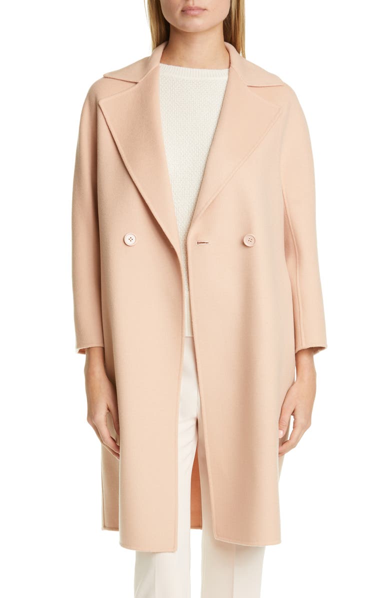 Max Mara Ode Double Breasted Wool Blend Coat, Main, color, 
