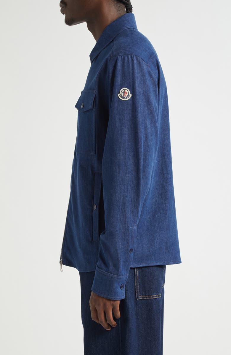 Moncler Denim Shirt Jacket, Alternate, color, 