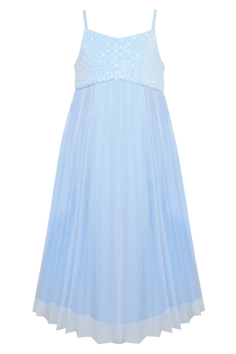 Kids' Sequin Mesh Party Dress, Main, color, PERIWINKLE